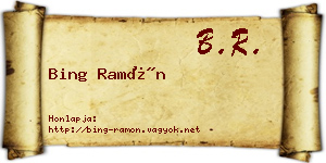 Bing Ramón névjegykártya